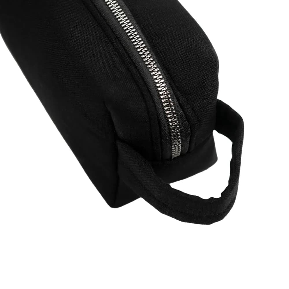 Black Multi-Purpose Utility & Cosmetic Pouch with Bisht Embroidery