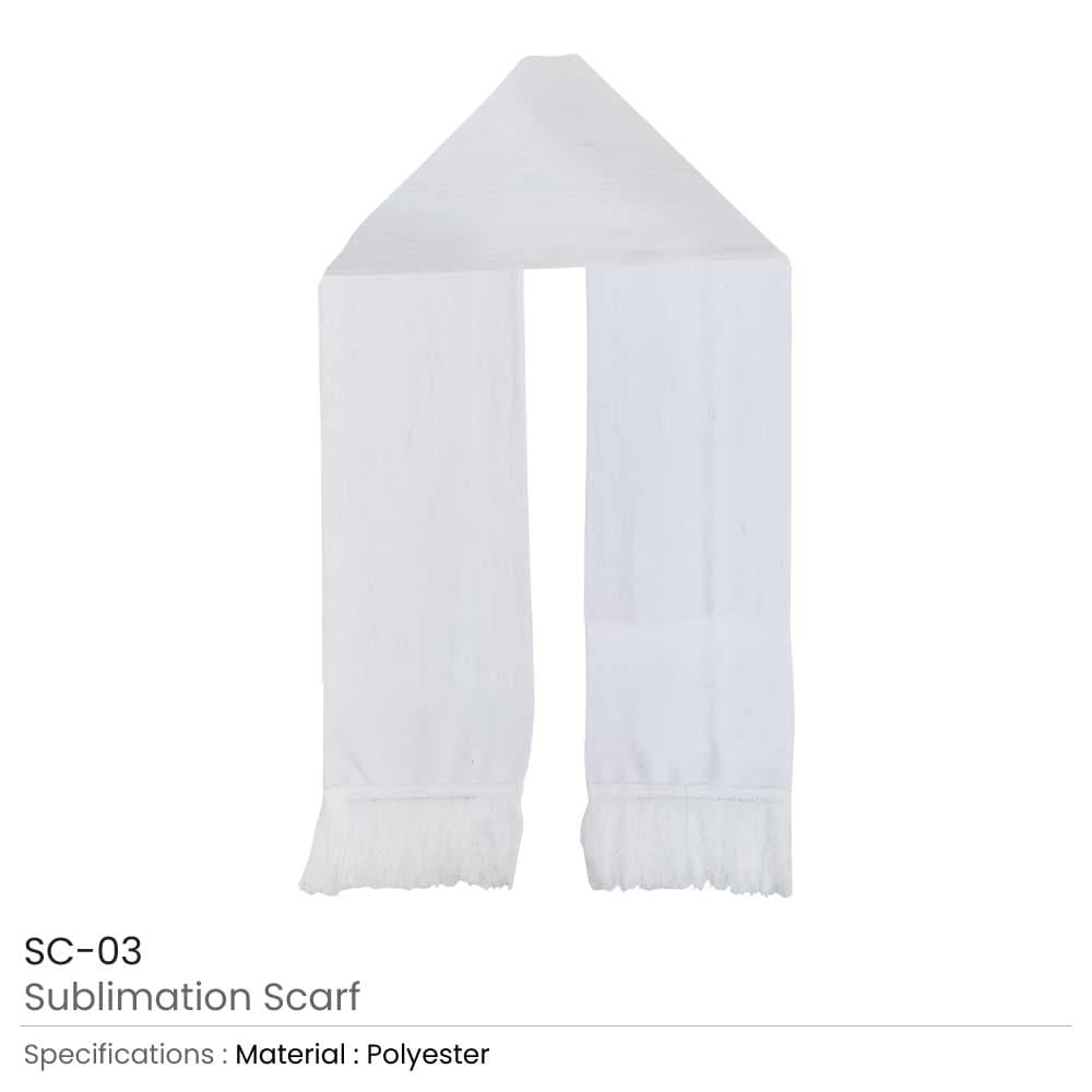 White Satin Scarf - Fringed Edges