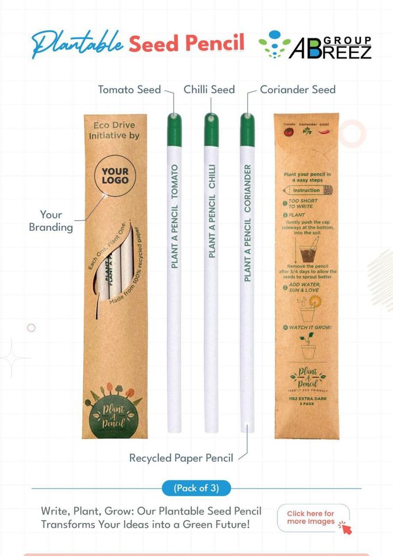 Ghaf Seed Plantable Pencil in Single Pack Eco-Sleeve – 100%