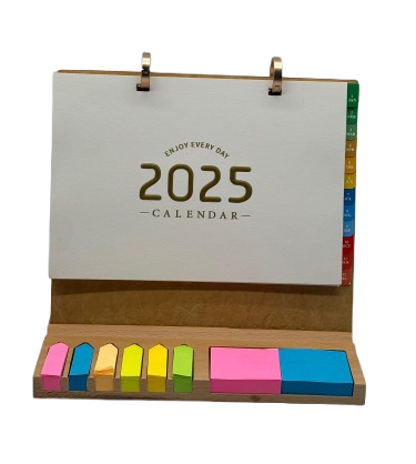 Simple and practical woodn desk calendar