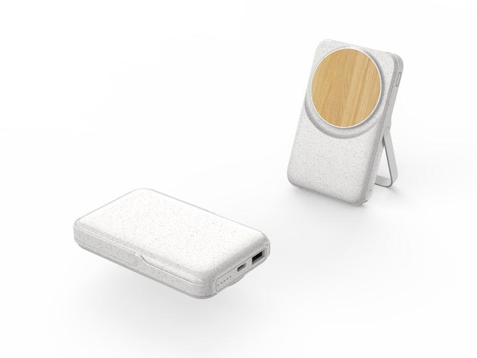 Wireless power bank – Plastic with Wood
