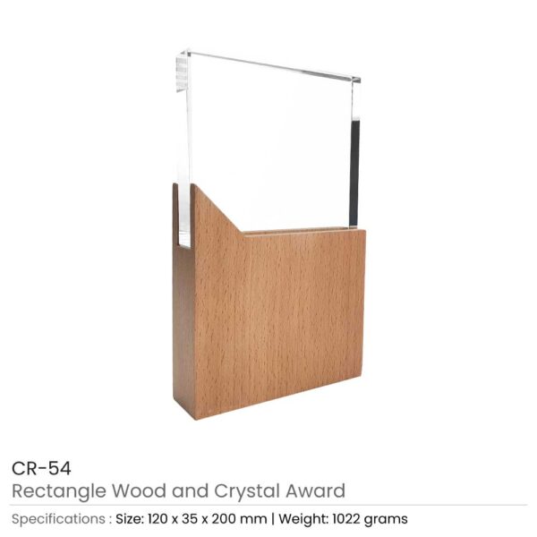 Crystal Awards with Wooden Base