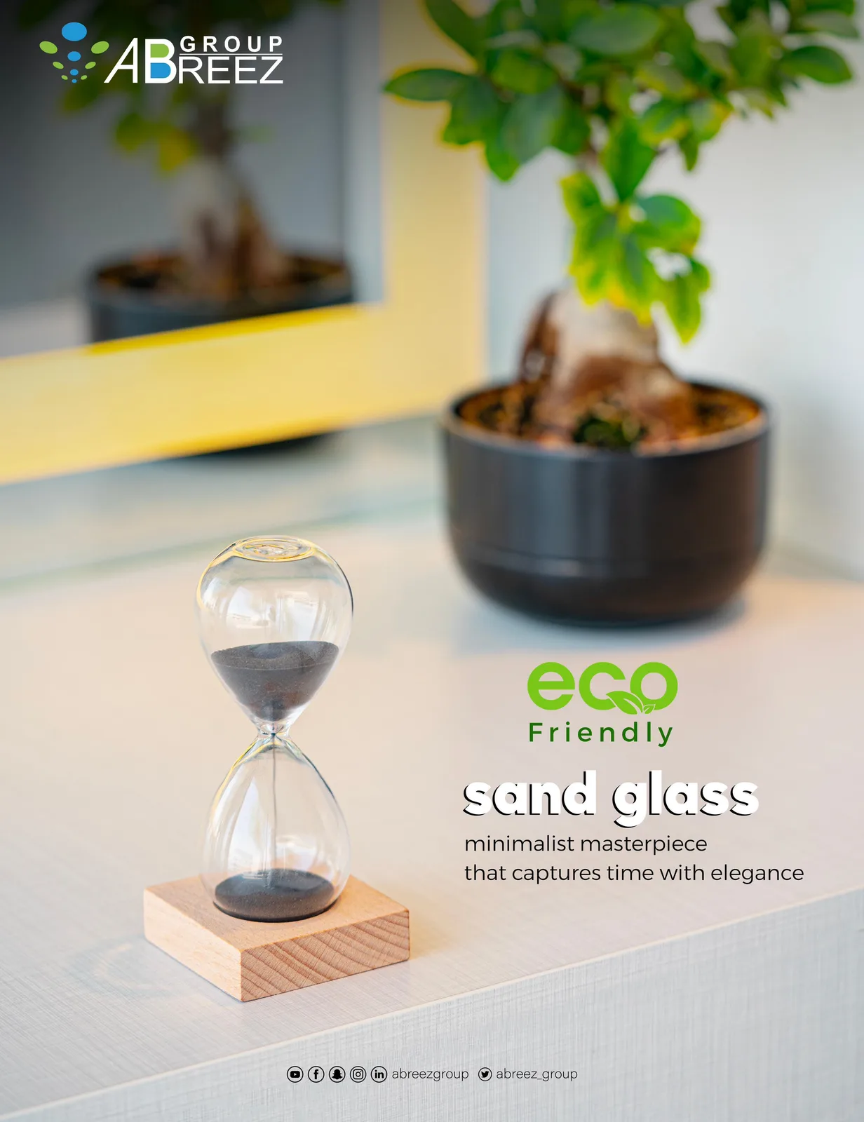 Magnetic Sand Timer with Wooden Base – 2 Minutes