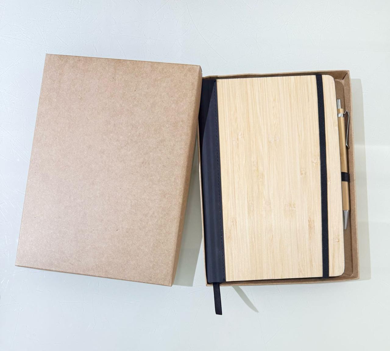 A5 size Bamboo Notebooks with Pen Loop & Page Marker