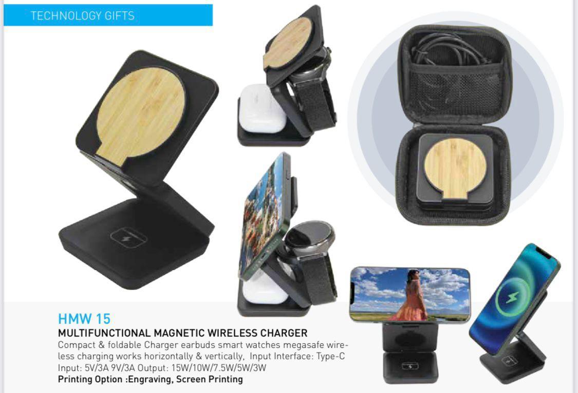Wooden 3-in-1 Magnetic Wireless Charging Station