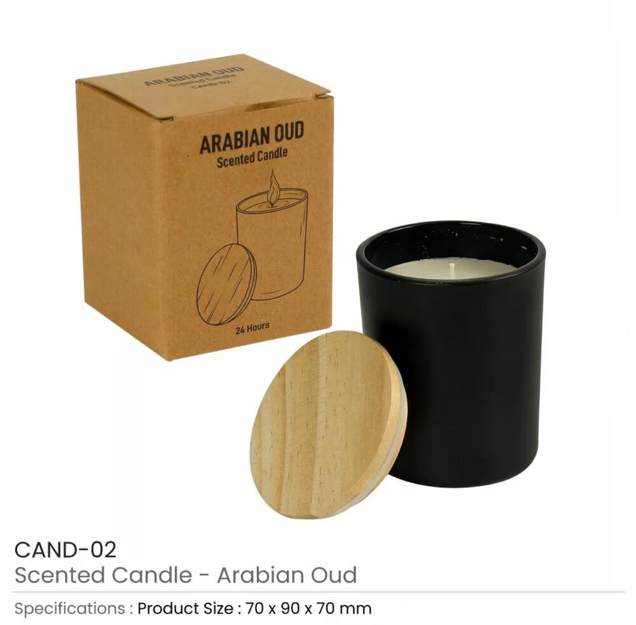 Scented Candles Arabian-Oud & Vanilla Fragrance in Glass