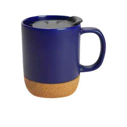 Ceramic Mugs with Lid and Cork Base