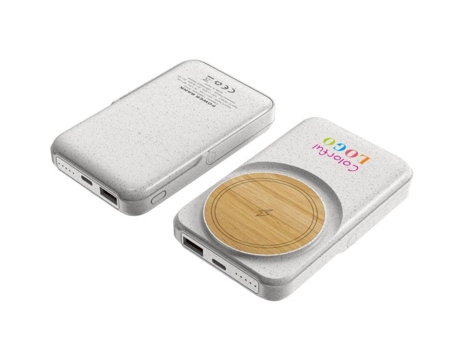 Wireless power bank – Plastic with Wood