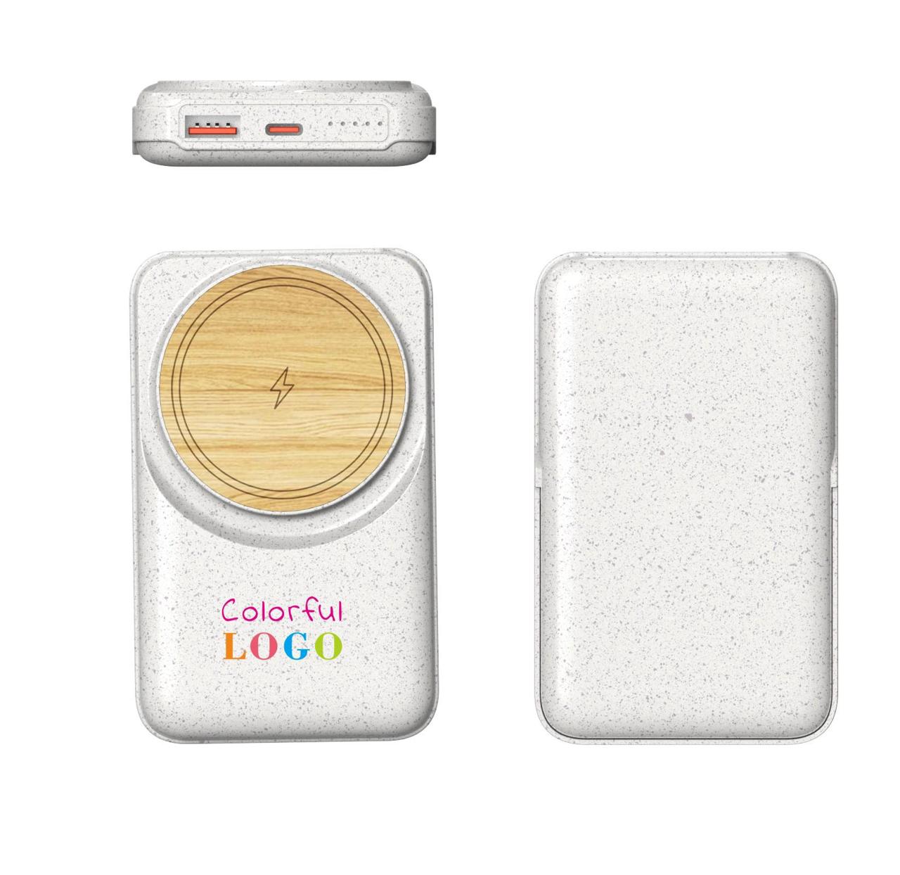Wireless power bank – Plastic with Wood