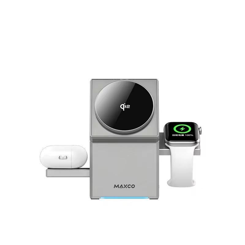 3 in 1 Wireless Charger with Auto Rotating Dock