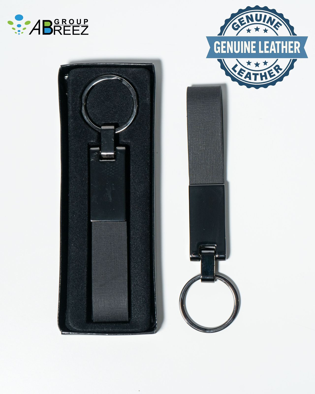 Leather with Metal Key Chain