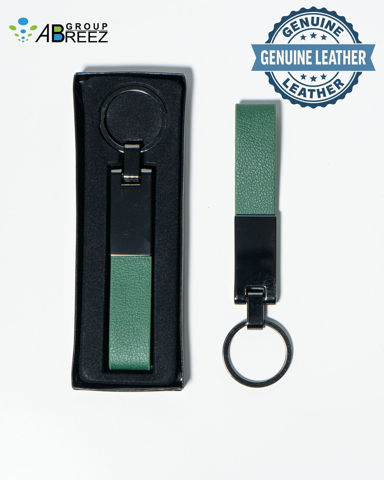 Leather with Metal Key Chain