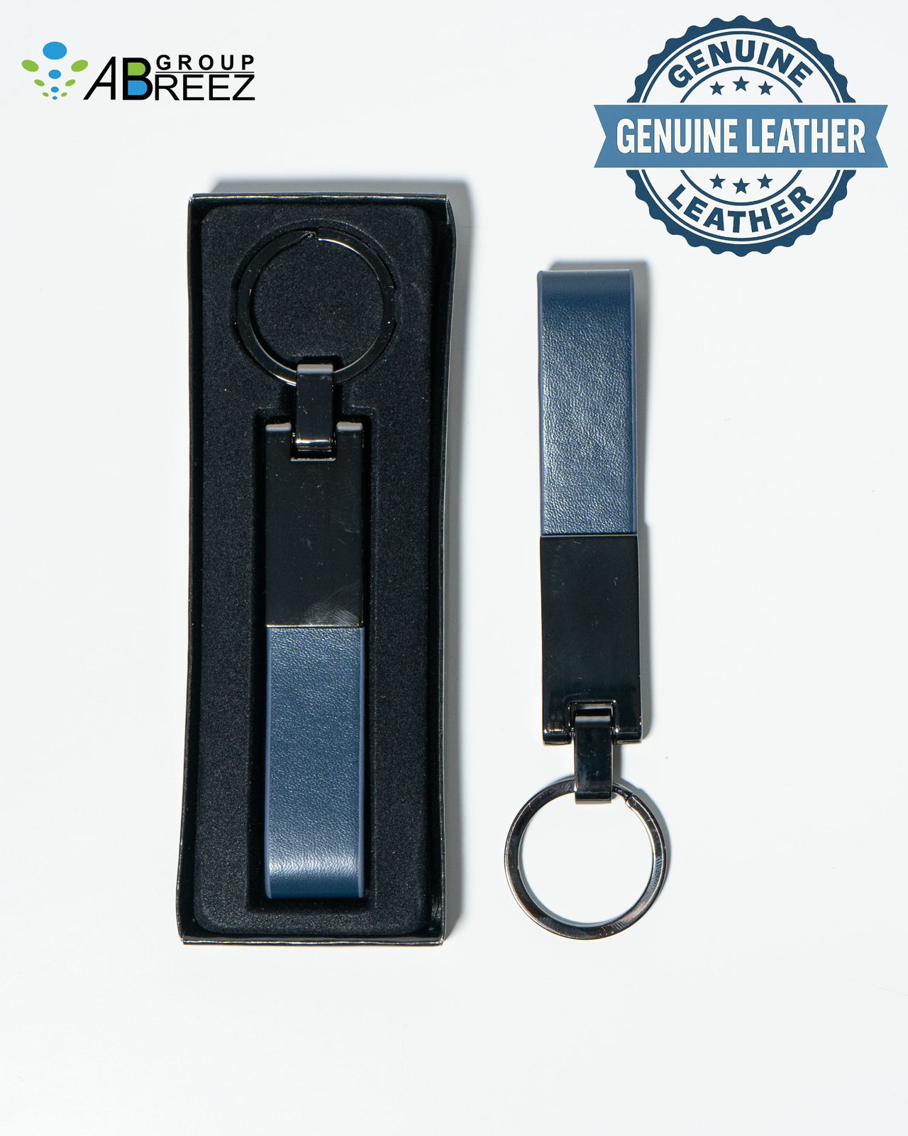 Leather with Metal Key Chain