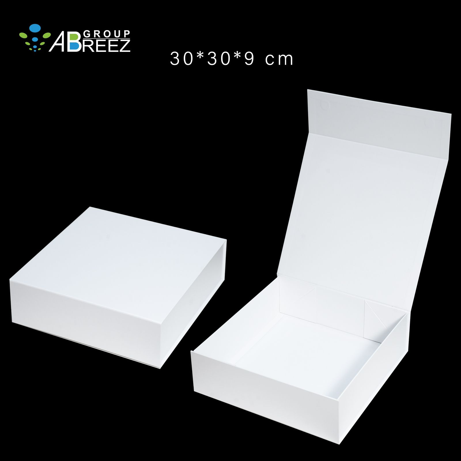 Plain Gift Packaging Box with Magnetic Flap 30x30x9