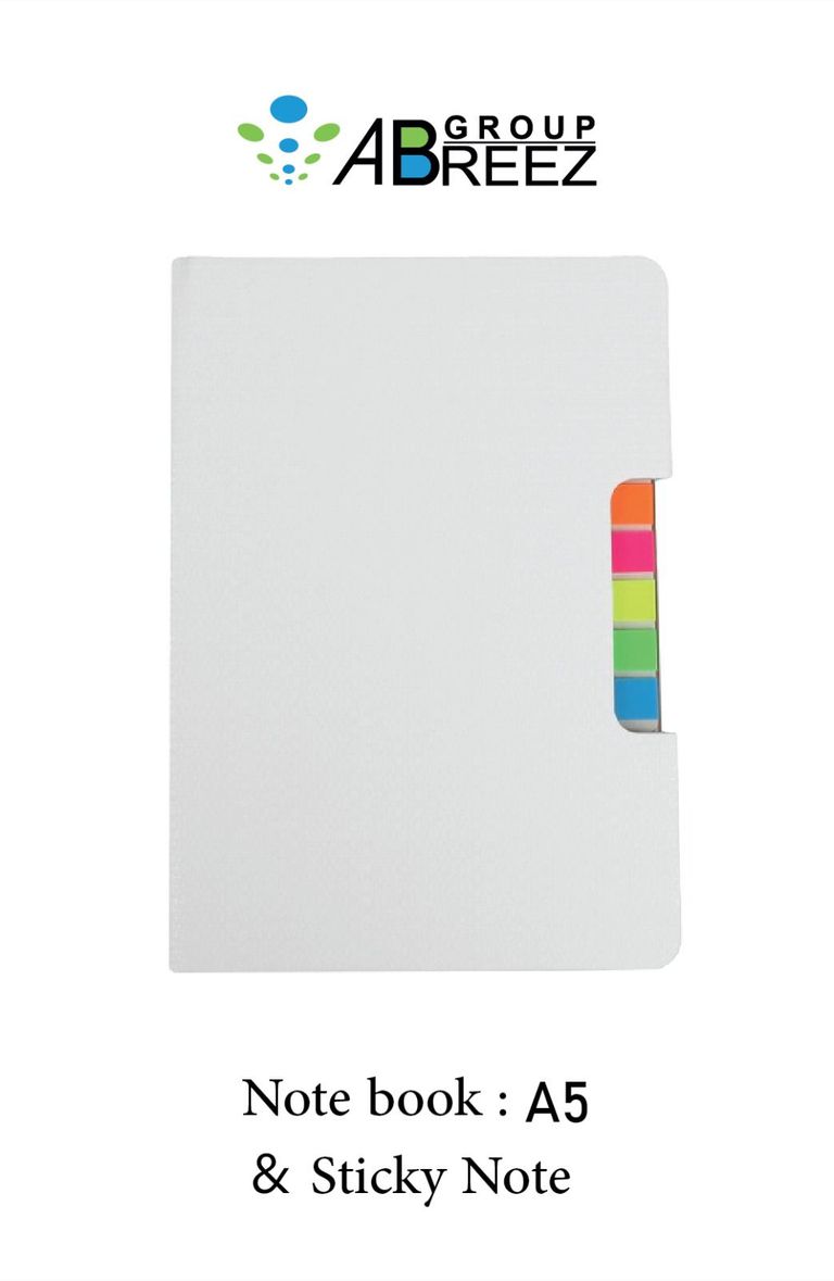 Notebook A5 and sticky note