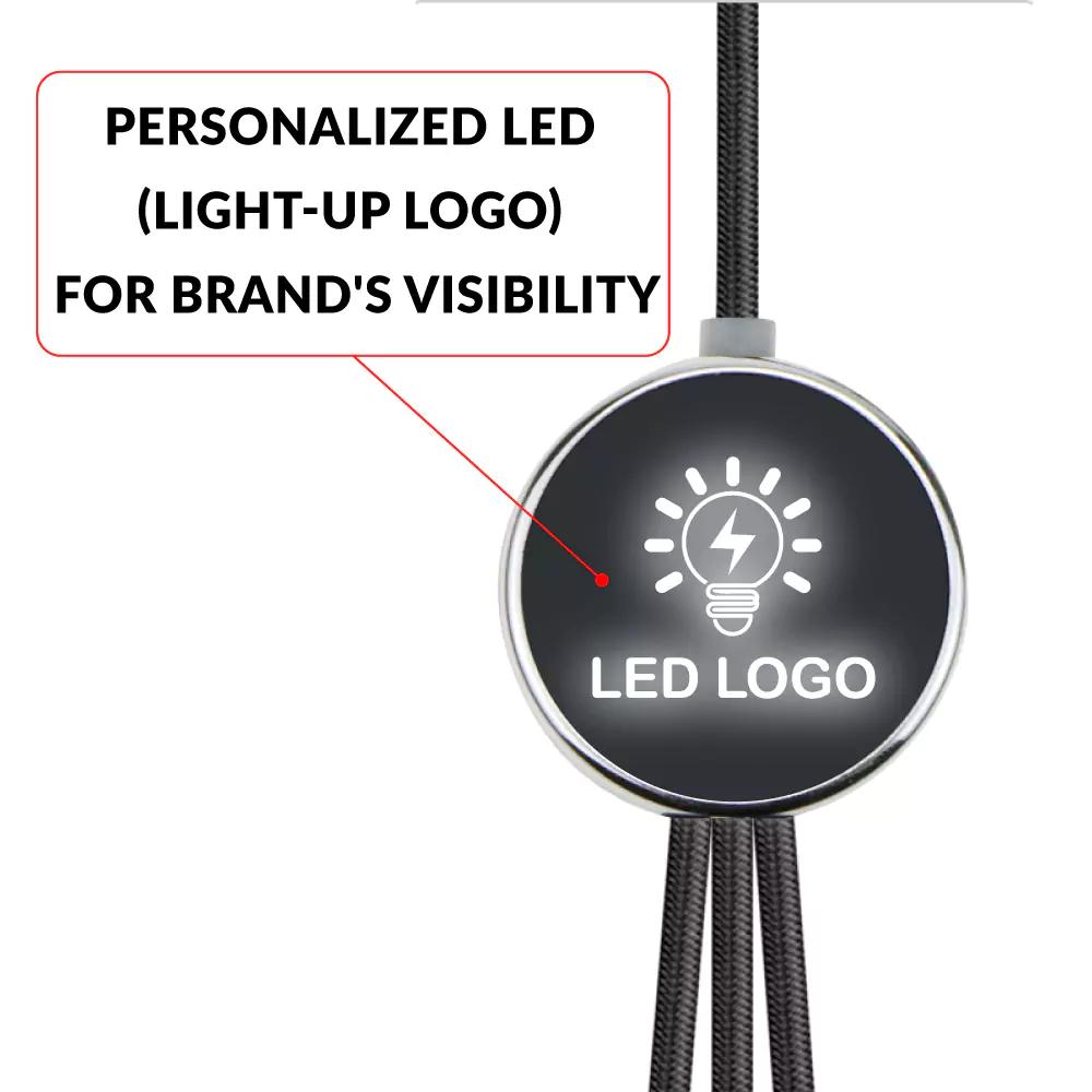 5 in 1 Charging Long Cable Light Logo Design