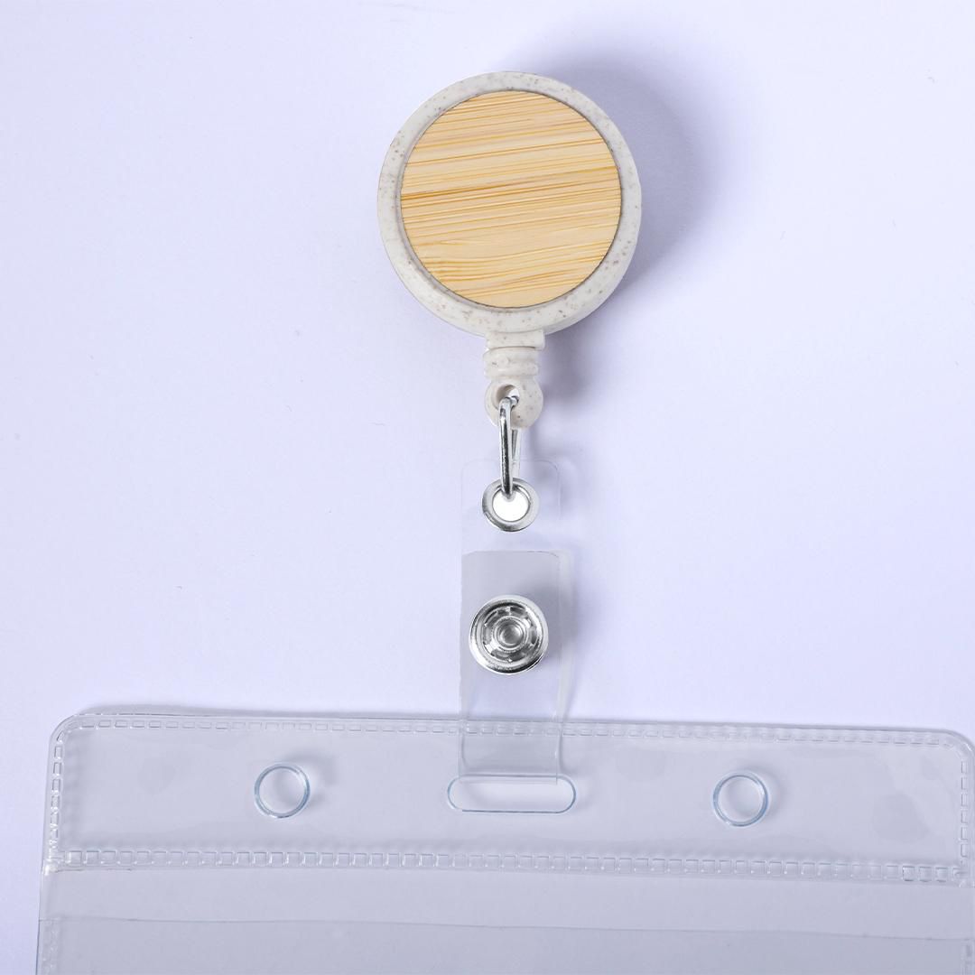 Pass Holder Badge Reels with wood