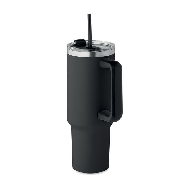 Recycled Stainless Steel Tumbler with Reusable Straw – Metal