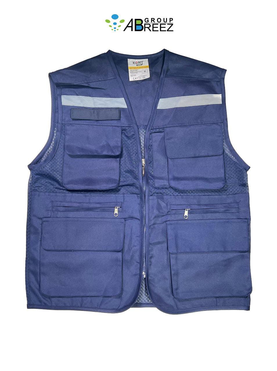 Vest Polyester or Mesh with Reflective Stripes or Tape