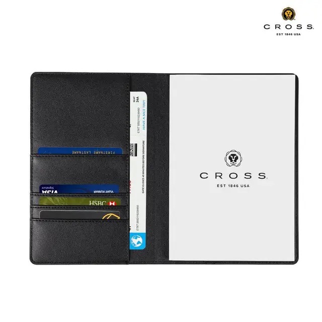 Cross Black Leather Dairy With 5 Card Slot Inside