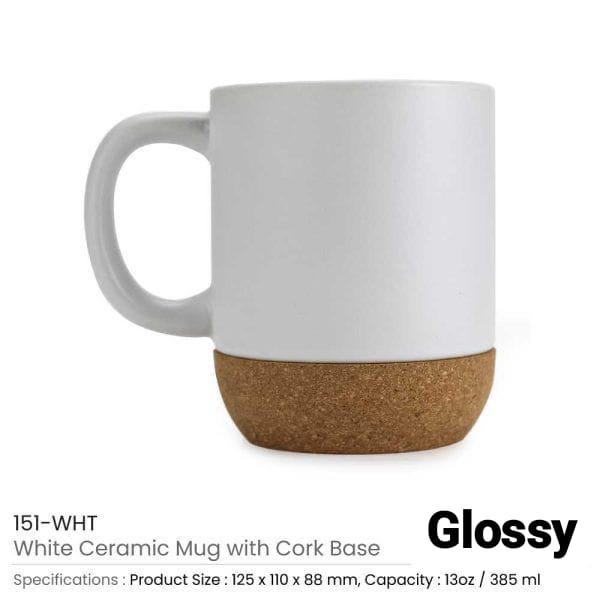 Ceramic Mugs with Lid and Cork Base
