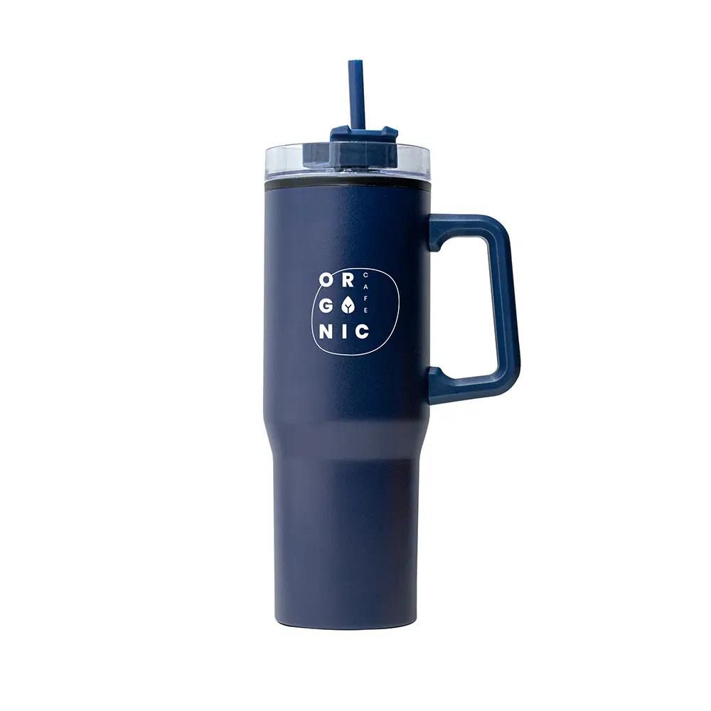 Stainless Steel Tumbler with Reusable Straw