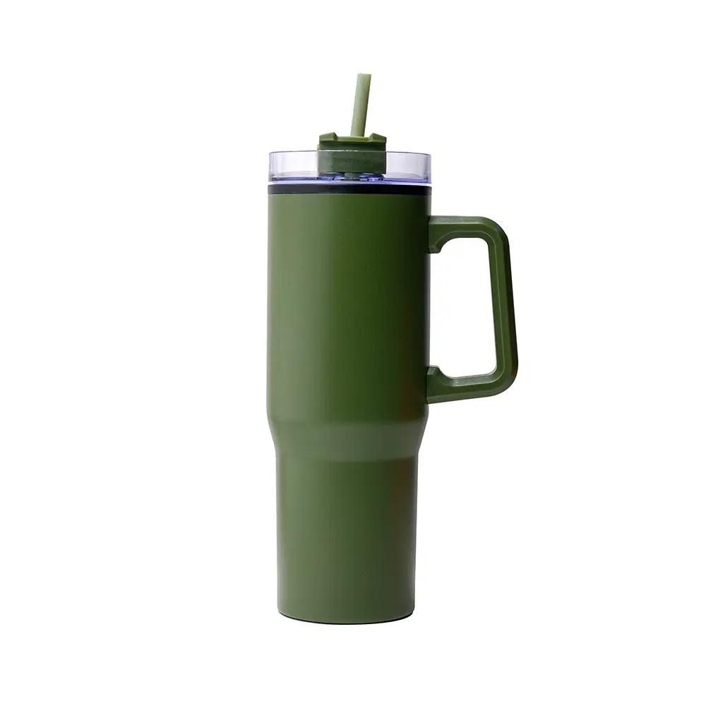 Stainless Steel Tumbler with Reusable Straw