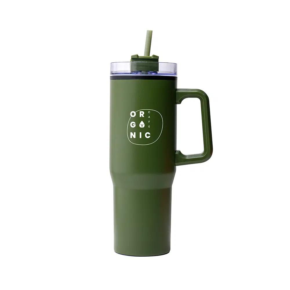 Stainless Steel Tumbler with Reusable Straw