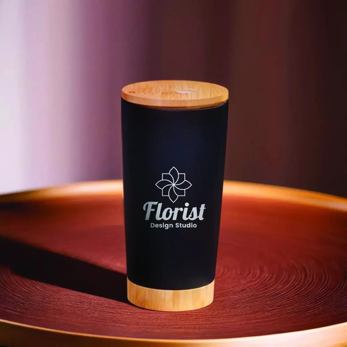 Stainless Steel Tumbler With Bamboo Lid