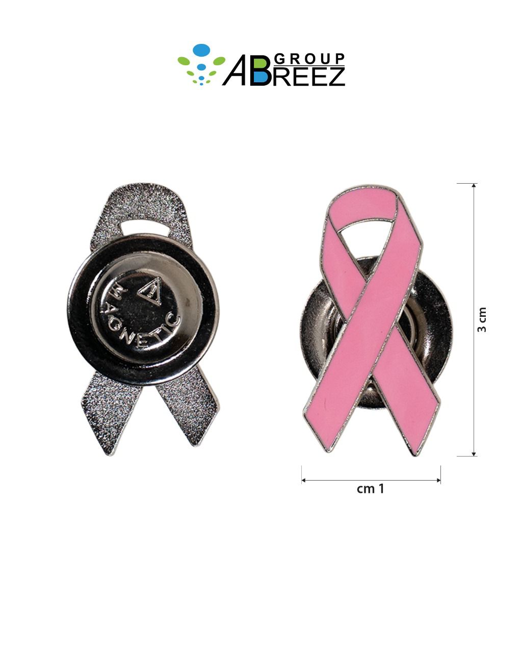 Breast Cancer Awareness Pin Badge, Metal