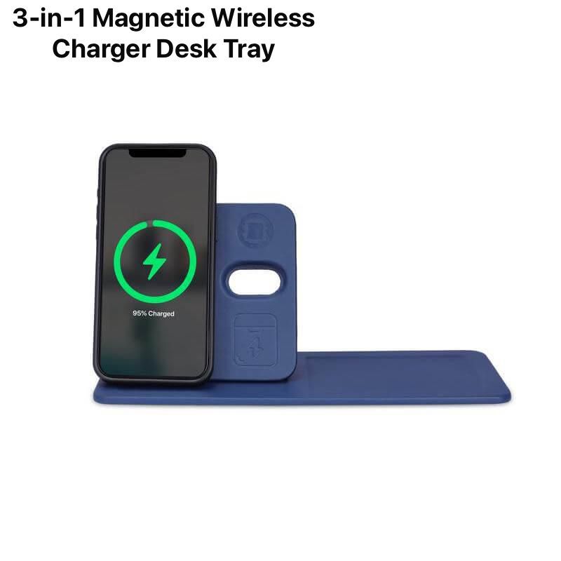 3-in-1 Magnetic Wireless Charger Desk Tray