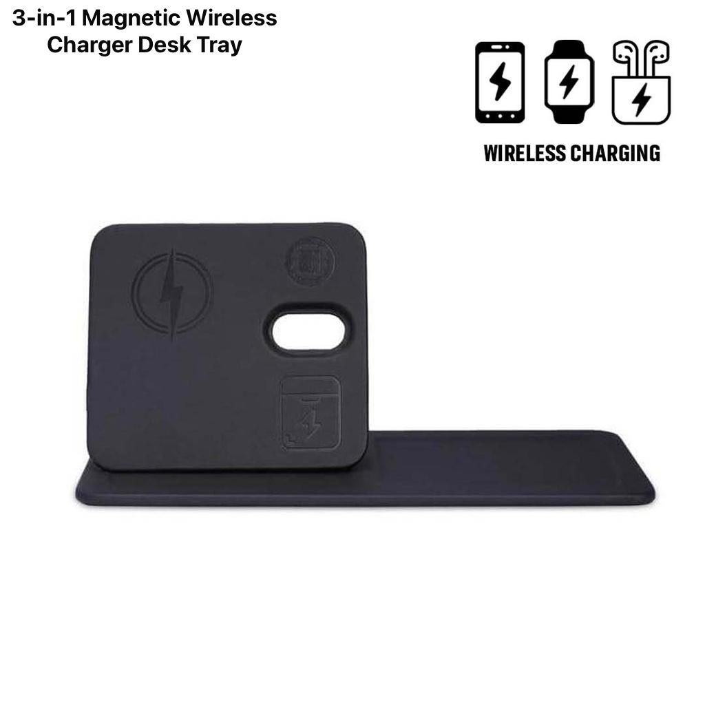 3-in-1 Magnetic Wireless Charger Desk Tray