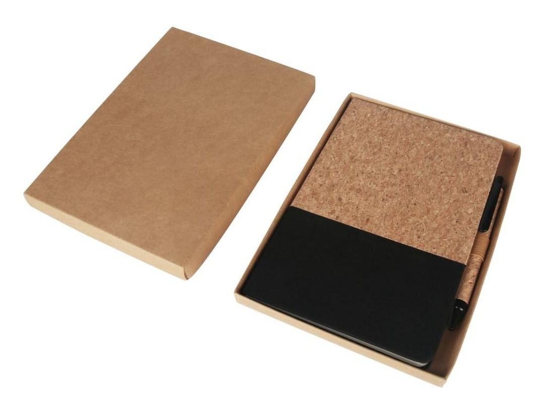 Cork Notebook and Ball Pen Gift Set – Cork and Fabric