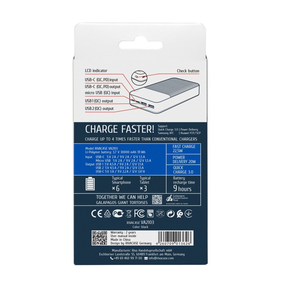 Powerbank Rivacase 30000 mAh