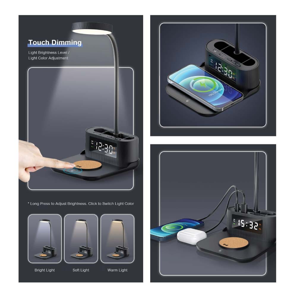 Multifunctional LED desk lamp with a wireless charger