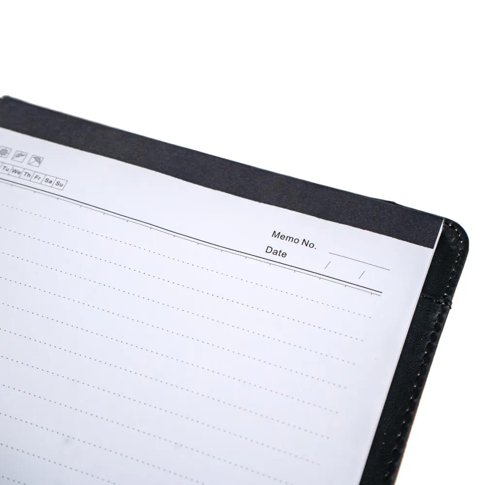 Notepad, Cork Pen & sticky notes, and Elastic band Closure