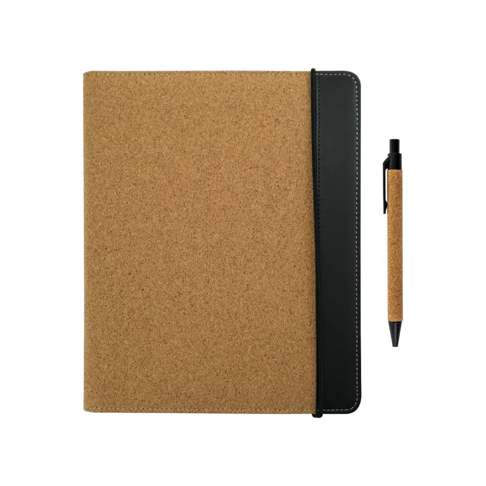 Notepad, Cork Pen & sticky notes, and Elastic band Closure
