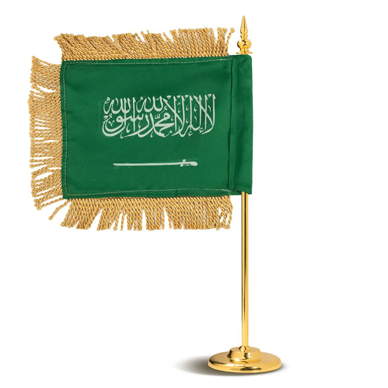 Flag with Metal Pole and Glass Base