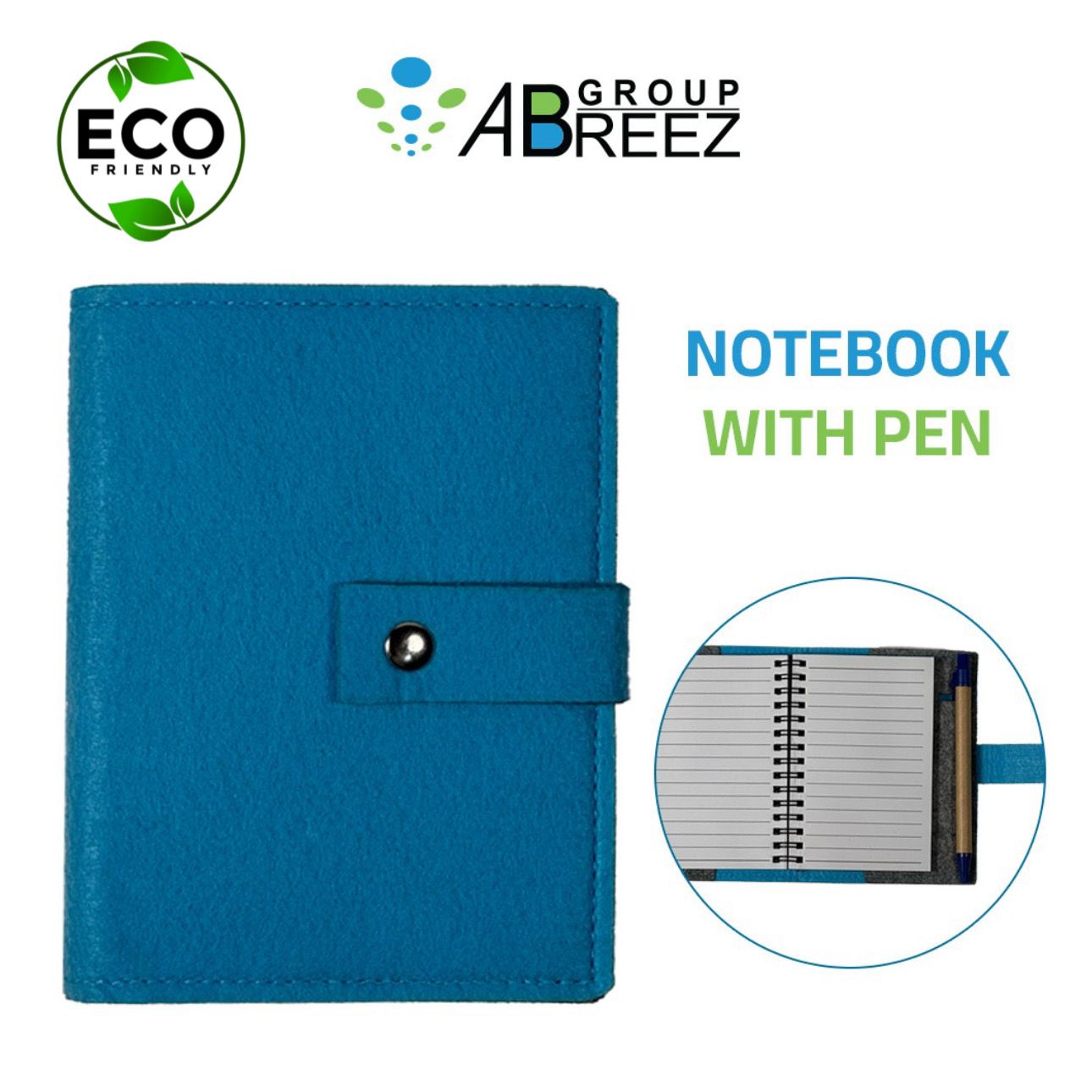Eco-friendly Notebook Set with a Pen and Sticky Notes