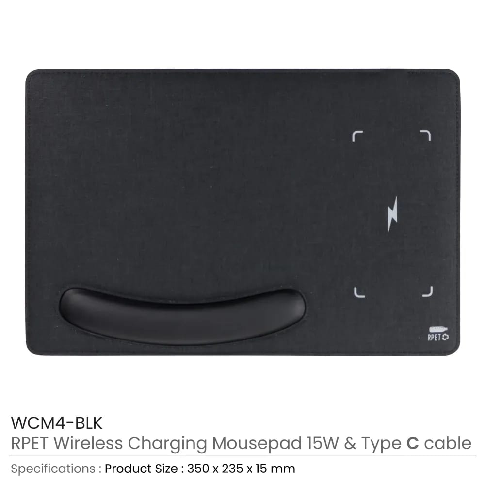 RPET Wireless Charging Mousepad (WCM4-BLK)