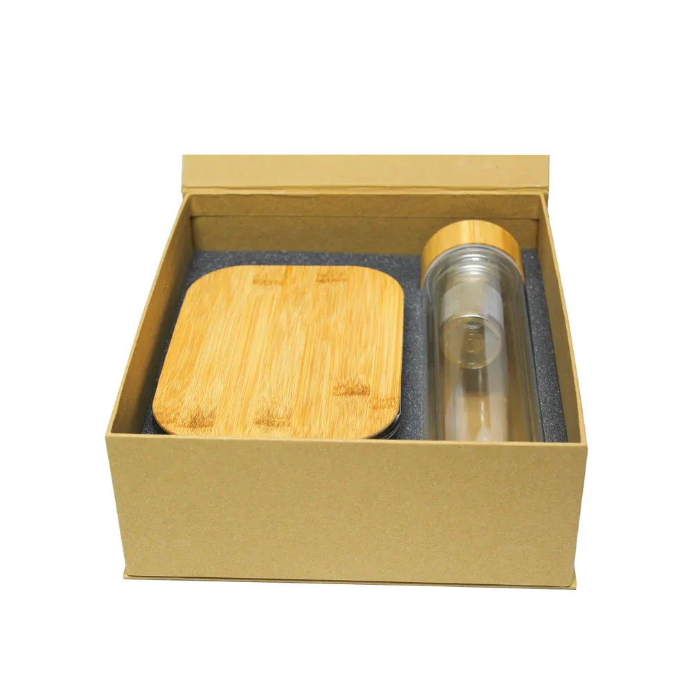 Eco- Friendly Lunch Box With Glass Bottle