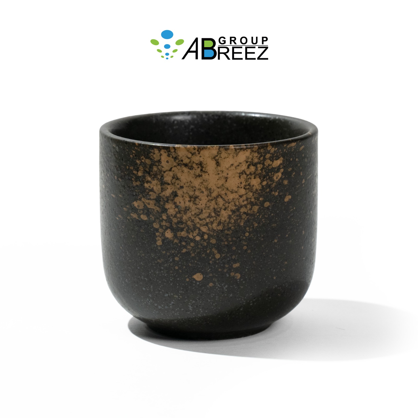 Black and Gold Speckled Ceramic Cup
