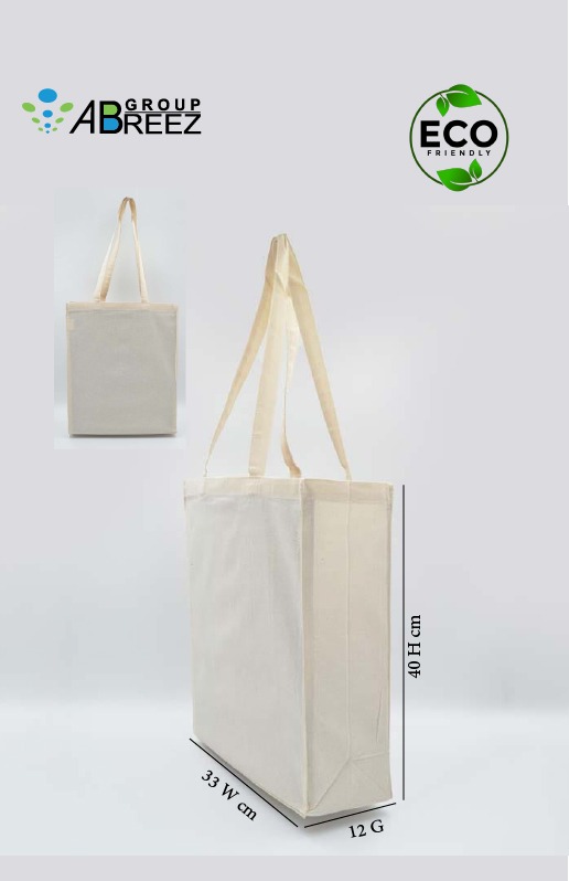 Beige Canvas Tote Bag