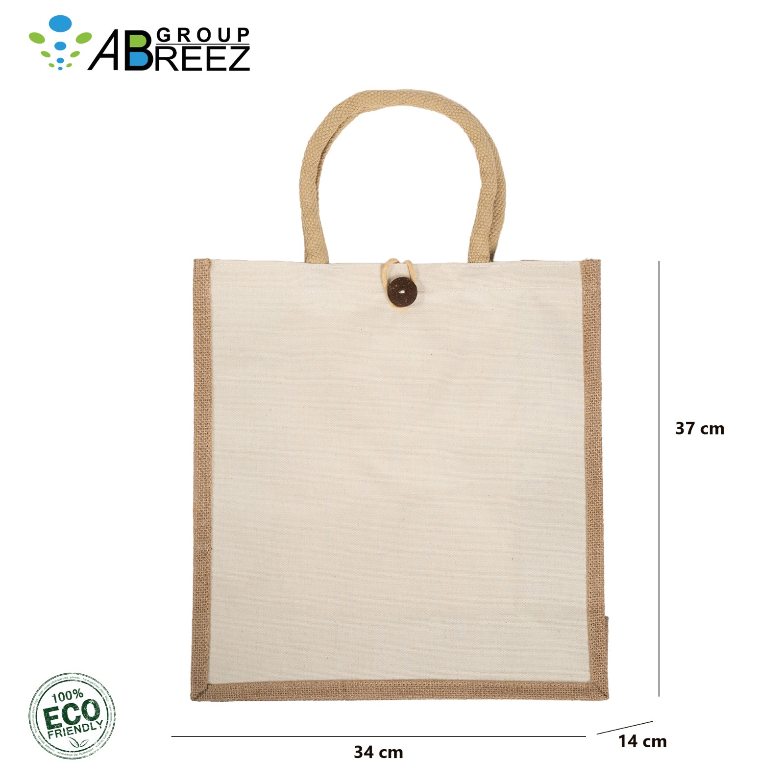 Small Juco Tote Bag with a Button Closure