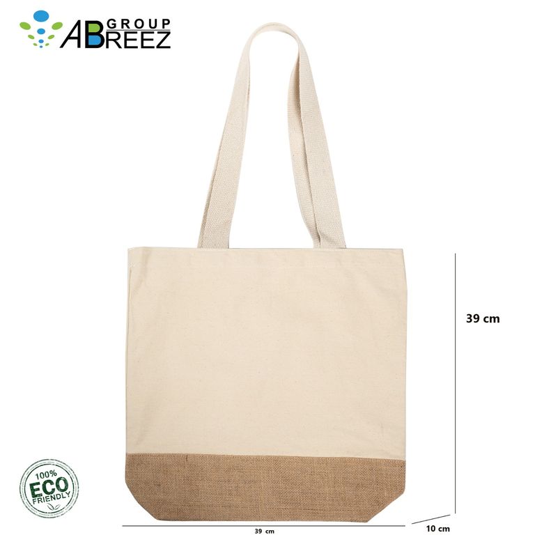 Jute and Cotton" Style Tote Bag