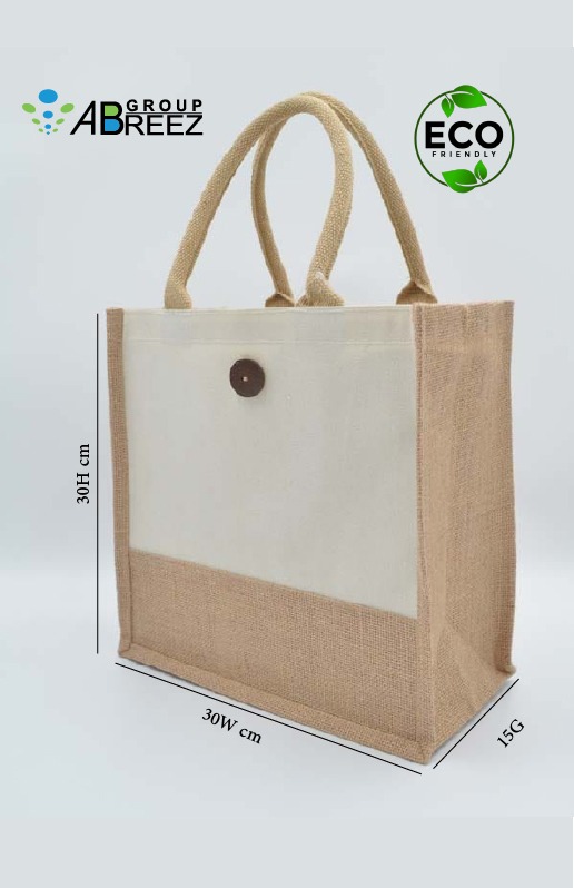 Eco-Safe two-tone jute with canvas bag