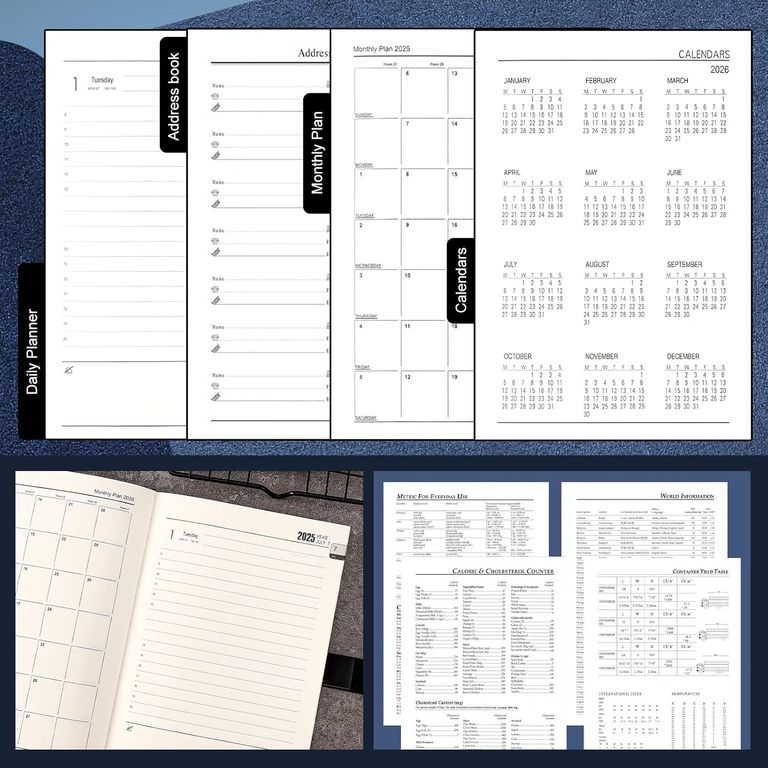 Gray Faux Leather Hardcover 2026 Planner or Diary