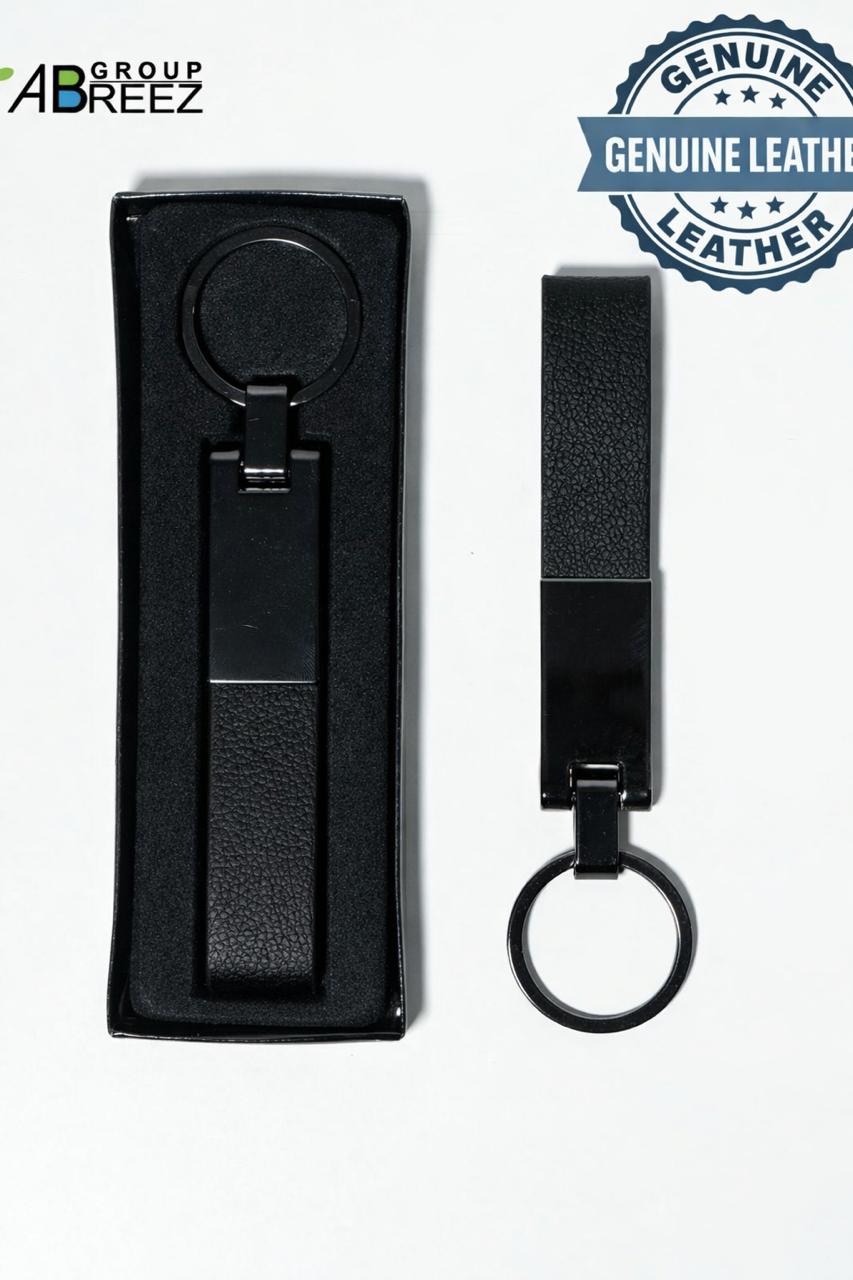 Leather with Metal Key Chain