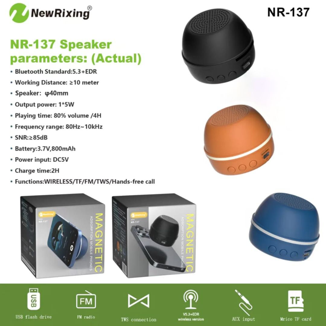 NewRixing NR-137 mini magnetic Bluetooth speaker