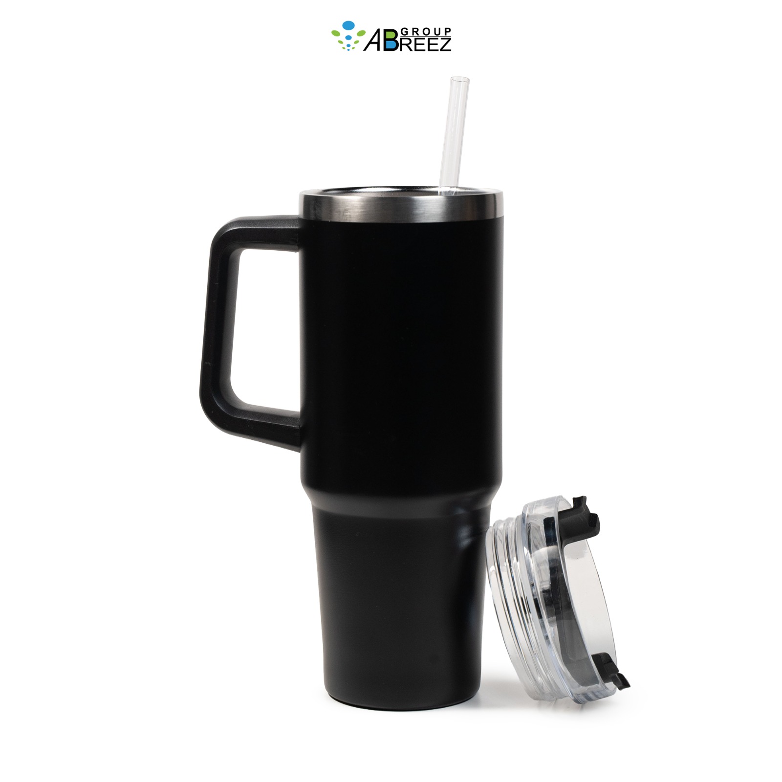Recycled Stainless Steel Tumbler with Reusable Straw – Metal